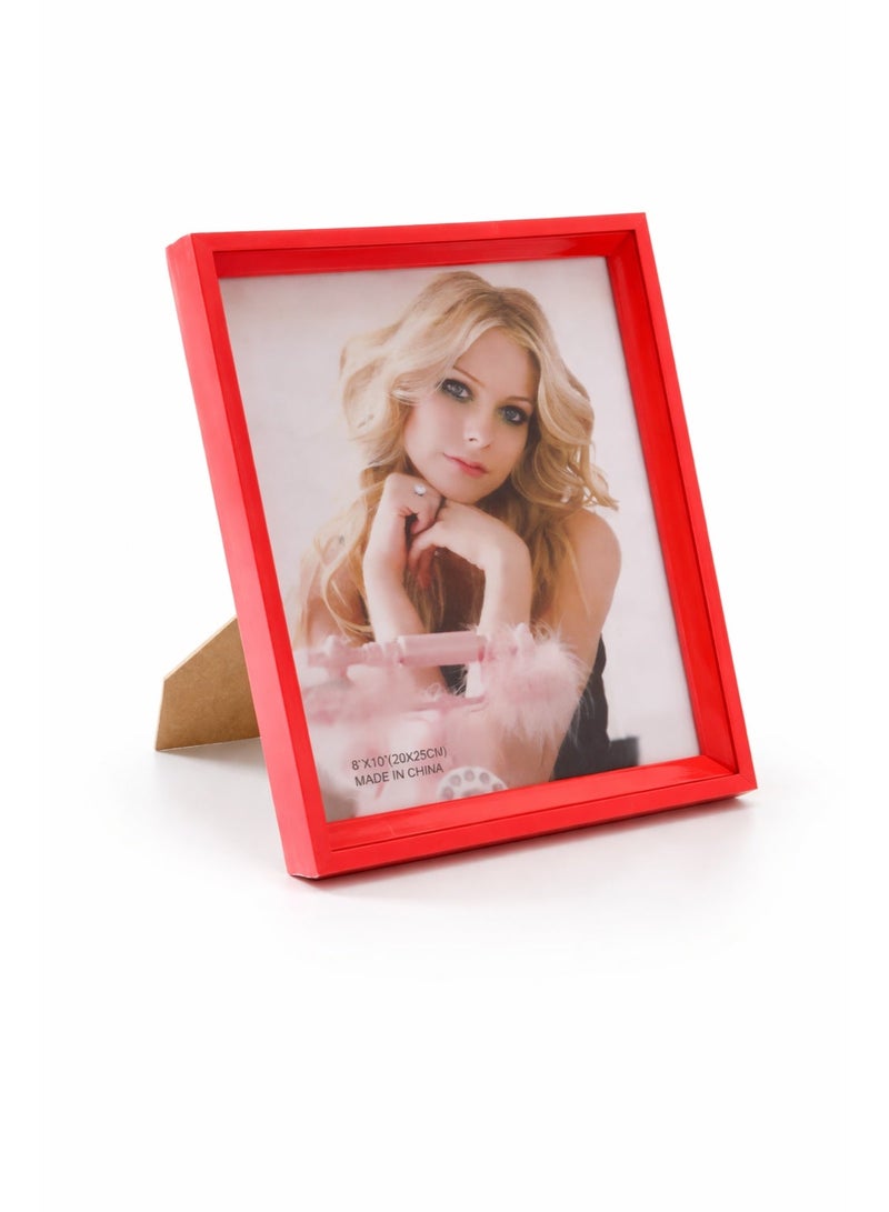 إطار صور أحمر لامع 21×26 سم – إطار بلاستيك عالي الجودة لصور 20×25 سم، تعليق جداري أو عرض على الطاولة، ديكور عصري للمنزل والمكتب - Image 1